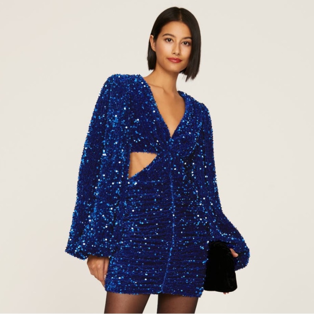 Line + Dot Valerie Dress- super blue sapphire sequins!